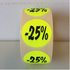 Etiket Ø27mm fluor geel -25% 500/rol